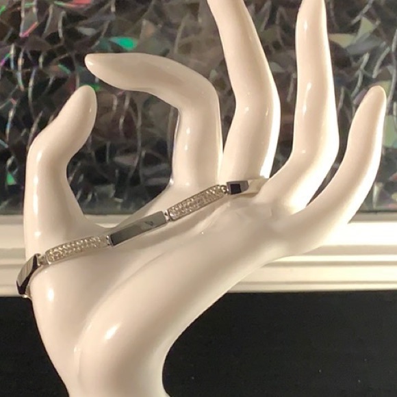 Brand New Stunning Silver Crystal BarLink Bracelet - Picture 1 of 6